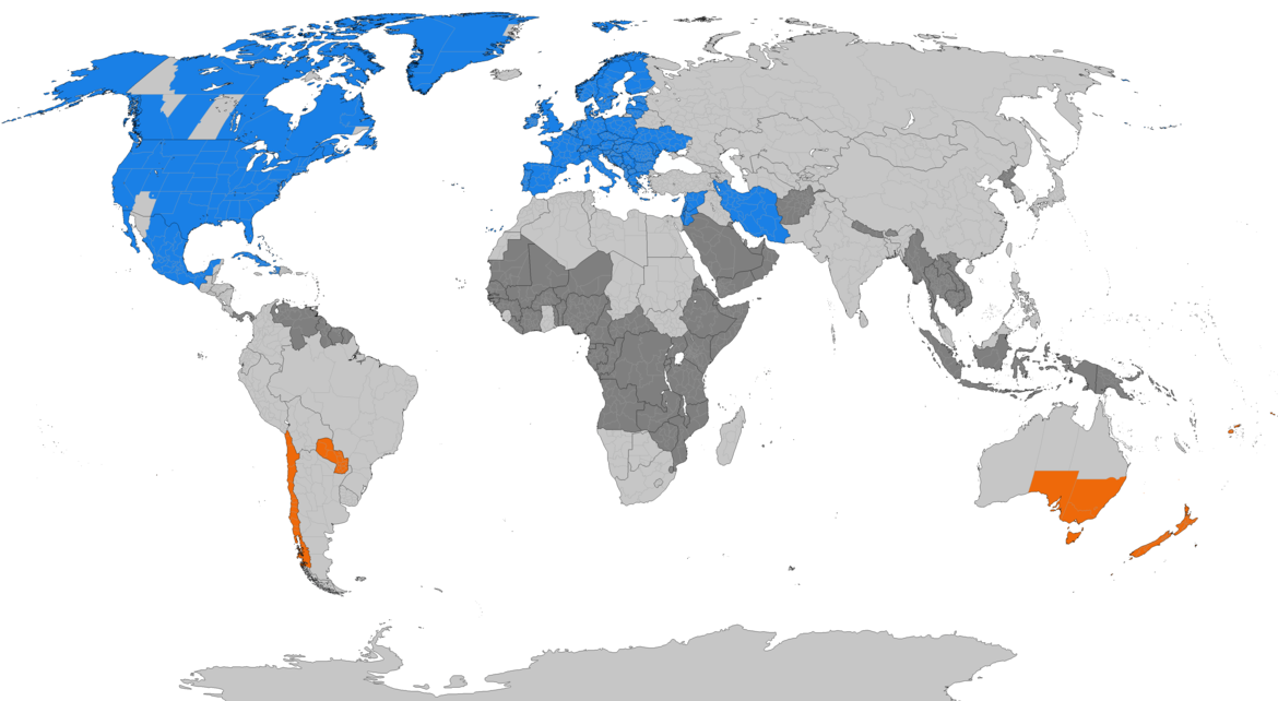 Daylight Saving Time map