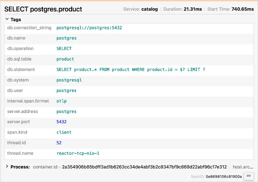 postrgres otel agent trace