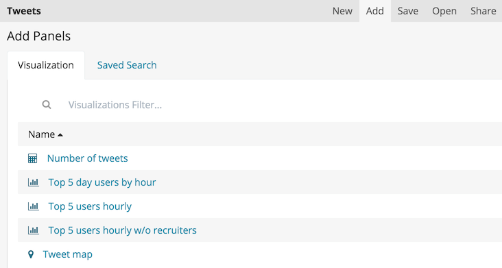 Add visualizations to a dashboard