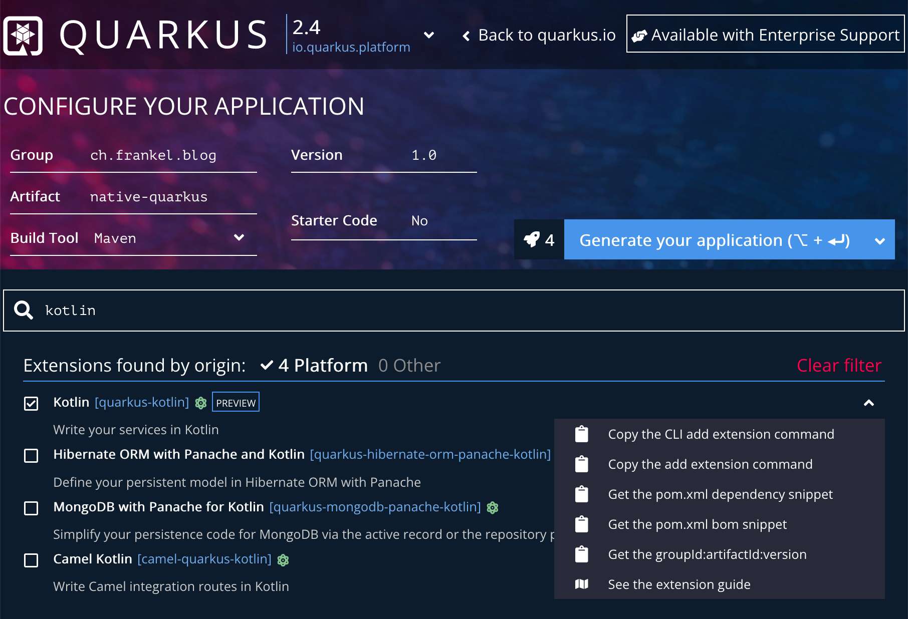 code quarkus