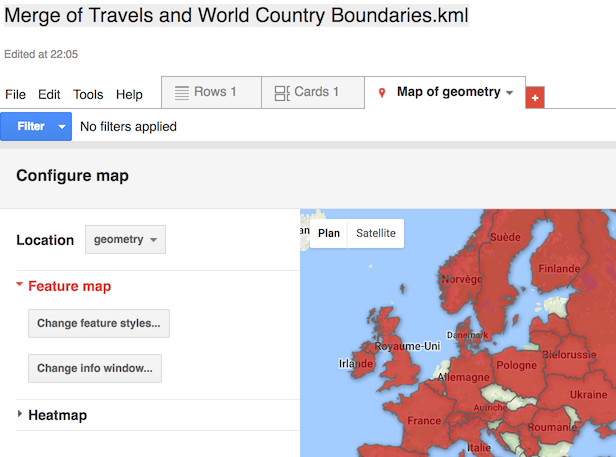 Highlighted world map view