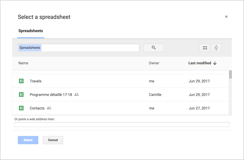 Import Google Spreadsheet into Fusion Tables